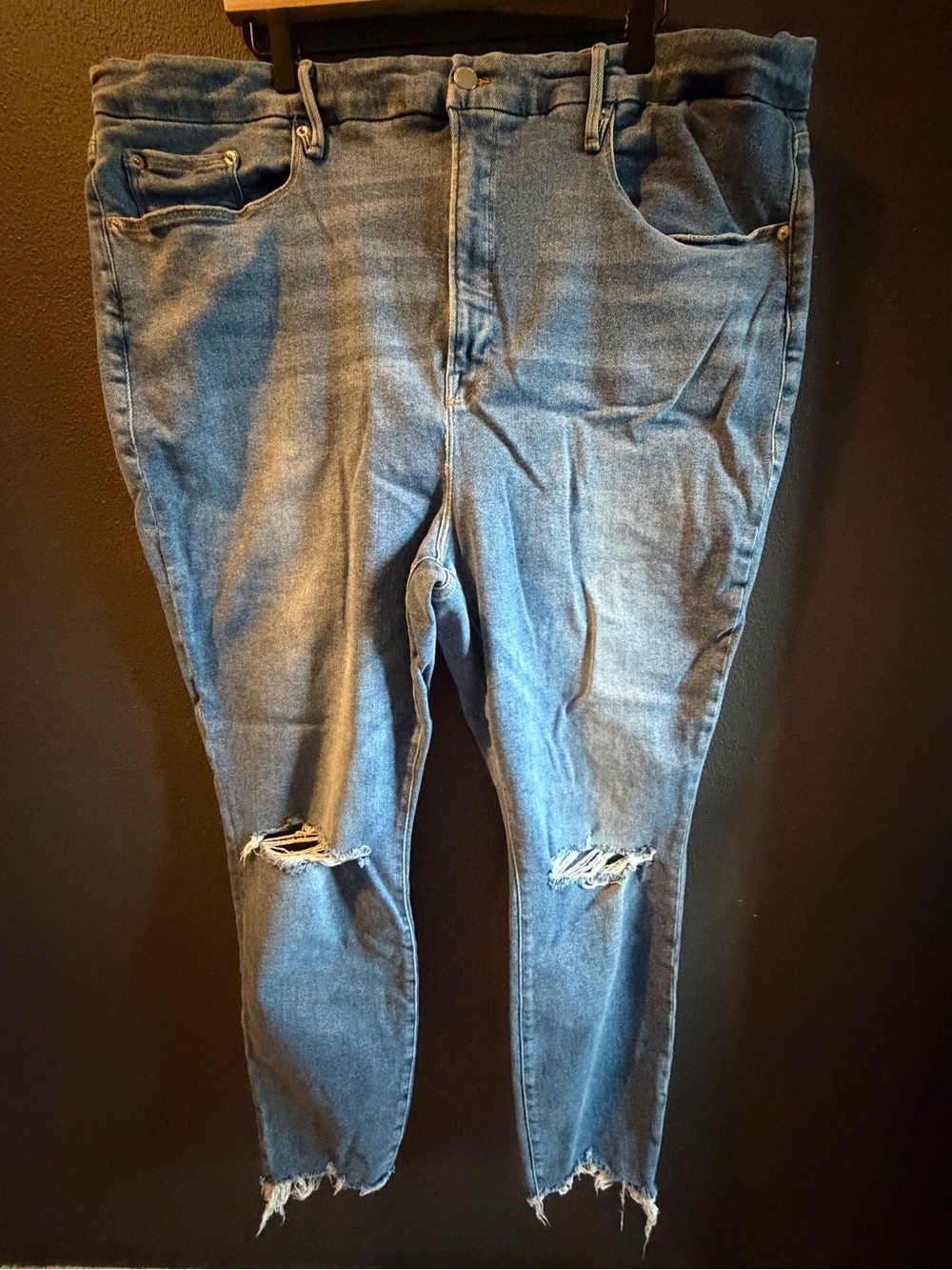 Good American Light Blue Skinny Distressed Jeans